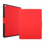 For iPad 9.7 (2018) / (2017) Electric Pressed Texture Horizontal Flip Leather Case with Holder & Pen Slot(Red)
