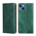 For iPhone 14 Gloss Oil Solid Color Magnetic Leather Phone Case (Green)