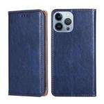 For iPhone 14 Pro Gloss Oil Solid Color Magnetic Leather Phone Case Pro(Blue)