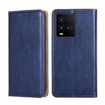 For vivo iQOO 10 Gloss Oil Solid Color Magnetic Leather Phone Case(Blue)