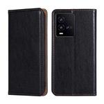 For vivo iQOO 10 Gloss Oil Solid Color Magnetic Leather Phone Case(Black)