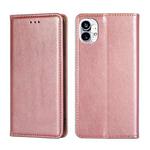 For Nothing Phone 1 Gloss Oil Solid Color Magnetic Leather Phone Case(Rose Gold)