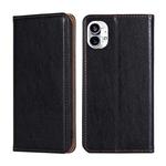 For Nothing Phone 1 Gloss Oil Solid Color Magnetic Leather Phone Case(Black)