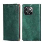 For OnePlus 10T Gloss Oil Solid Color Magnetic Leather Phone Case(Green)