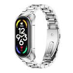 For Xiaomi Mi Band 7 / 7 NFC MIJOBS Stainless Steel Watch Band, Style:TF2 Tri-Bead(Silver)