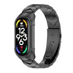 For Xiaomi Mi Band 7 / 7 NFC MIJOBS Stainless Steel Watch Band, Style:TF2 V Type(Black)
