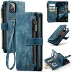 For iPhone 14 Plus CaseMe C30 Multifunctional Phone Leather Case (Blue)
