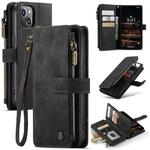 For iPhone 14 Plus CaseMe C30 Multifunctional Phone Leather Case (Black)