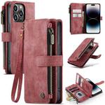 For iPhone 14 Pro CaseMe C30 Multifunctional Phone Leather Case(Red)