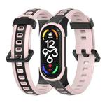 For Xiaomi Mi Band 5 / 6 / 7 MIJOBS Unibody Two-color Silicone Watch Band(Black Pink)