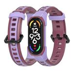 For Xiaomi Mi Band 7 / 7 NFC MIJOBS Unibody Two-color Silicone Watch Band(Purple Wine Red)