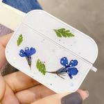 For AirPods Pro Gypsophila Flowers Pattern Wireless Earphone Protective Case(Dark Blue)