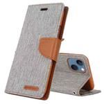 For iPhone 14 GOOSPERY CANVAS DIARY Canvas Texture Flip Leather Phone Case (Grey)