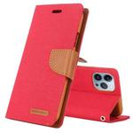 For iPhone 14 Pro Max GOOSPERY CANVAS DIARY Canvas Texture Flip Leather Phone Case (Red)