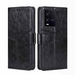 For vivo iQOO 10 Geometric Stitching Leather Phone Case(Black)