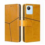 For Realme C30 4G/Narzo 50i Prime Geometric Stitching Leather Phone Case(Yellow)