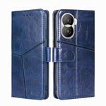 For Honor X40i Geometric Stitching Leather Phone Case(Blue)