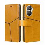 For Honor X40i Geometric Stitching Leather Phone Case(Yellow)