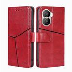 For Honor X40i Geometric Stitching Leather Phone Case(Red)