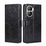 For Honor X40i Geometric Stitching Leather Phone Case(Black)