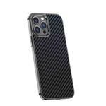 For iPhone 13 Pro Max Carbon Fiber Kevlar Electroplate Phone Case (Black)