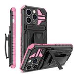 For iPhone 14 Pro King Kong Back Clip Series Holder Phone Case(Pink)