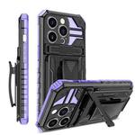 For iPhone 14 Pro King Kong Back Clip Series Holder Phone Case(Purple)