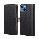 For iPhone 14 Plus Ostrich Texture Flip Leather Phone Case (Black)
