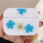 For AirPods Pro Beautiful Ladies Flowers Pattern Wireless Earphone Protective Case(Blue)