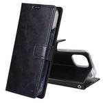 For iPhone 14 GOOSPERY BLUE MOON Crazy Horse Texture Leather Case (Black)