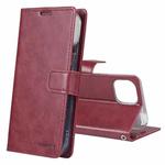 For iPhone 14 Plus GOOSPERY BLUE MOON Crazy Horse Texture Leather Case (Wine Red)