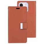 For iPhone 14 GOOSPERY RICH DIARY Crazy Horse Texture Leather Case (Brown)