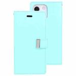 For iPhone 14 GOOSPERY RICH DIARY Crazy Horse Texture Leather Case (Mint Green)