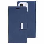 For iPhone 14 Plus GOOSPERY RICH DIARY Crazy Horse Texture Leather Case (Blue)