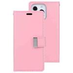 For iPhone 14 Pro Max GOOSPERY RICH DIARY Crazy Horse Texture Leather Case (Pink)