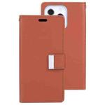 For iPhone 14 Pro Max GOOSPERY RICH DIARY Crazy Horse Texture Leather Case (Brown)