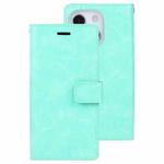 For iPhone 14 MERCURY GOOSPERY MANSOOR 9 Card Slots Leather Case (Mint Green)