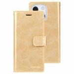 For iPhone 14 MERCURY GOOSPERY MANSOOR 9 Card Slots Leather Case (Gold)