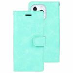 For iPhone 14 Pro Max MERCURY GOOSPERY MANSOOR 9 Card Slots Leather Case (Mint Green)