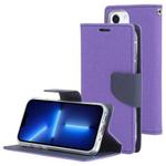 For iPhone 14 GOOSPERY FANCY DIARY Cross Texture Leather Case (Purple)