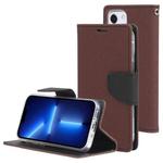 For iPhone 14 Plus GOOSPERY FANCY DIARY Cross Texture Leather Case (Brown)
