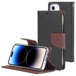For iPhone 14 Pro GOOSPERY FANCY DIARY Cross Texture Leather Case(Black Brown)