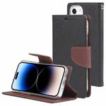 For iPhone 14 Pro Max GOOSPERY FANCY DIARY Cross Texture Leather Case (Black Brown)