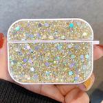 For AirPods Pro Glitter Sequins Wireless Earphone Protective Case(Gold)
