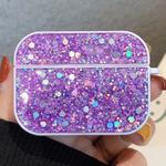 For AirPods Pro Glitter Sequins Wireless Earphone Protective Case(Purple)