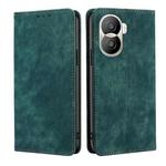 For Honor X40i RFID Anti-theft Brush Magnetic Leather Phone Case(Green)