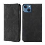 For iPhone 14 Plus Skin Feel Magnetic Leather Phone Case (Black)