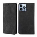 For iPhone 14 Pro Skin Feel Magnetic Leather Phone Case(Black)