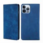 For iPhone 14 Pro Max Skin Feel Magnetic Leather Phone Case (Blue)