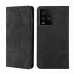 For vivo iQOO 10 Skin Feel Magnetic Horizontal Flip Leather Phone Case(Black)